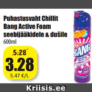 Allahindlus - Puhastusvaht Chillit Bang Active Foam seebijääkidele & dušile