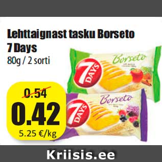 Allahindlus - Lehttaignast tasku Borseto 7 Days