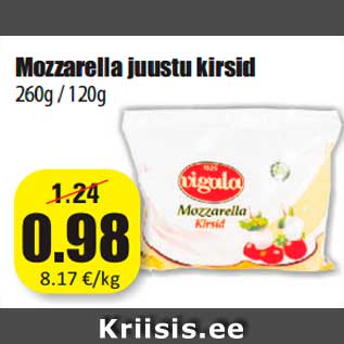 Allahindlus - Mozzarella juustu kirsid