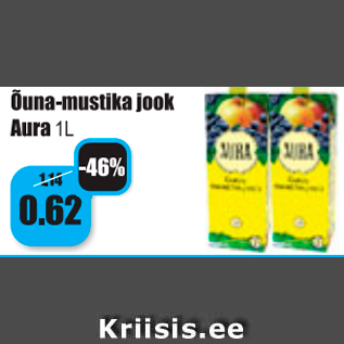 Allahindlus - Õuna-mustika jook Aura 1 L