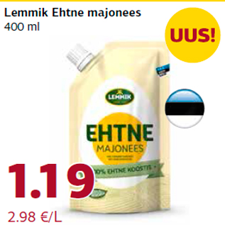 Allahindlus - Lemmik Ehtne majonees 400 ml