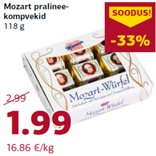 Allahindlus - Mozart pralineekompvekid 118 g