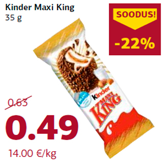 Allahindlus - Kinder Maxi King 35 g