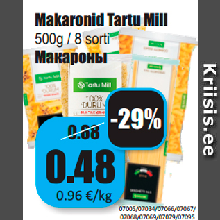 Allahindlus - Makaronid Tartu Mill