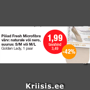 Allahindlus - Pöiad Fresh Microfibra värv: naturale või nero, suurus: S/M või M/L