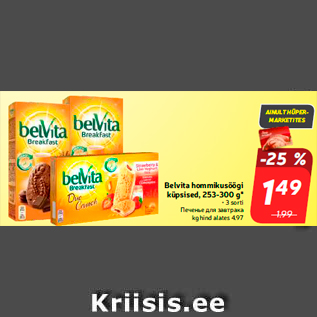 Allahindlus - Belvita hommikusöögi küpsised, 253-300 g* • 3 sorti