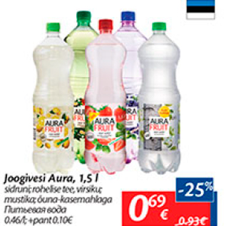 Allahindlus - Joogivesi Aura, 1,5 l