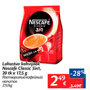 Allahindlus - Lahustuv kohvijook Nescafe Classic 3 in 1, 20 tk x 17,5 g