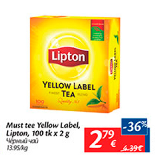 Allahindlus - Must tee Yellow Label, Lipton