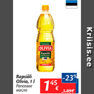 Allahindlus - Rapsiõli Olivia, 1 l