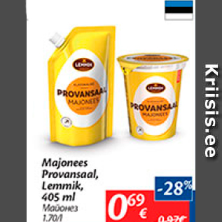 Allahindlus - Majonees Provansaal, Lemmik, 405 ml