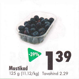 Allahindlus - Mustikad 125 g