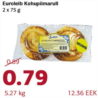 Allahindlus - Euroleib Kohupiimarull 2 x 75 g