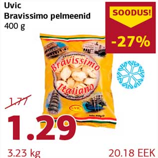 Allahindlus - Uvic Bravissimo pelmeenid 400 g