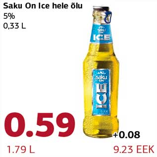 Allahindlus - Saku On Ice hele õlu 5% 0,33 L