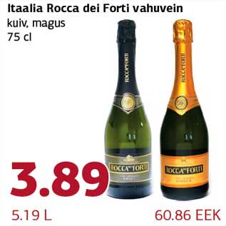 Allahindlus - Itaalia Rocca dei Forti vahuvein kuiv, magus 75 cl