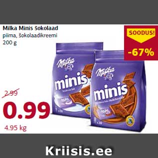 Allahindlus - Milka Minis šokolaad