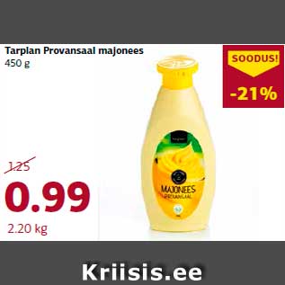 Allahindlus - Tarplan Provansaal majonees 450 g