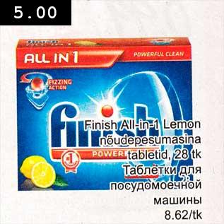 Allahindlus - Finish All-in-1 Lemon nõudepesumasina tabletid, 28 tk