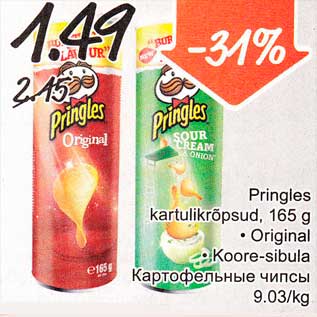 Allahindlus - Pringles kartulikrõpsud, 165 g