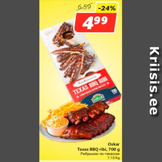 Allahindlus - Oskar Texas BBQ ribi, 700 g