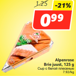 Allahindlus - Alpenrose Brie juust, 125 g