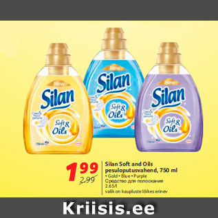 Allahindlus - Silan Soft and Oils pesuloputusvahend, 750 ml