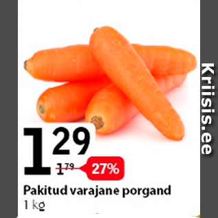 Allahindlus - Pakitud varajane porgand, 1 kg