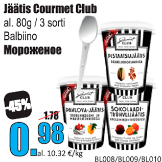 Allahindlus - Jäätis Gourmet Club