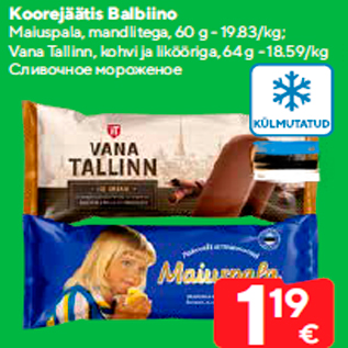 Allahindlus - Koorejäätis Balbiino