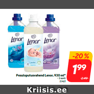 Allahindlus - Pesuloputusvahend Lenor, 930 ml*