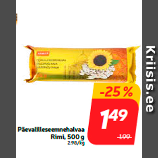 Allahindlus - Päevalilleseemnehalvaa Rimi, 500 g