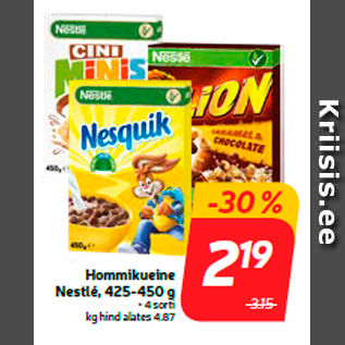 Allahindlus - Hommikueine Nestlé, 425-450 g