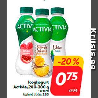 Allahindlus - Joogijogurt Activia, 280-300 g