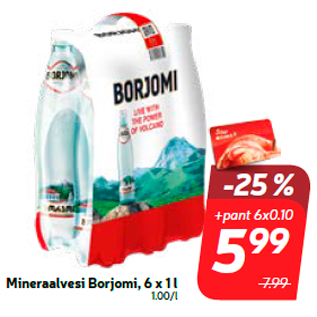 Allahindlus - Mineraalvesi Borjomi, 6 x 1 l