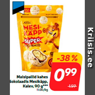 Allahindlus - Maisipallid kahes šokolaadis Mesikäpp, Kalev, 90 g***