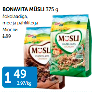 Allahindlus - BONAVITA MÜSLI 375 g