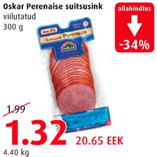 Allahindlus - Oskar Perenaise suitsusink,viilutatud