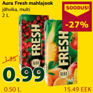 Allahindlus - Aura Fresh mahlajook jõhvika,multi