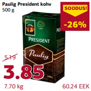 Allahindlus - Paulig President kohv