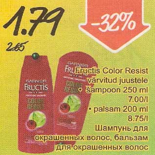 Allahindlus - Fructis Color Resist värvitud juustele šampoon palsam