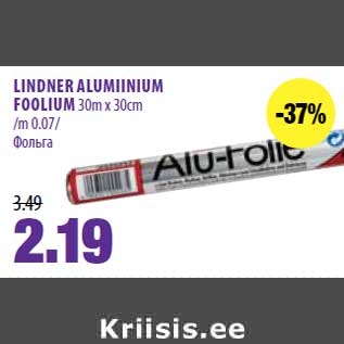 Allahindlus - LINDNER ALUMIINIUM FOOLIUM