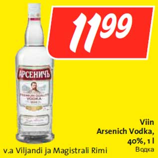 Allahindlus - Viin Arsenich Vodka, 40%, 1 l