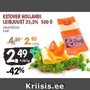 Allahindlus - Estover Hollandi Leibjuust 25,2% 500 g