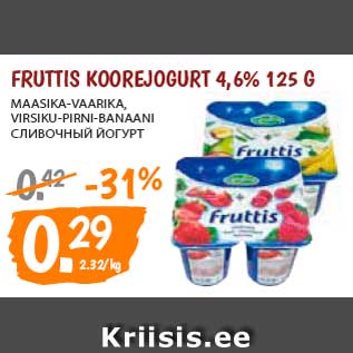 Allahindlus - Fruttis koorejogurt