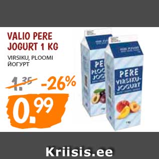 Allahindlus - Valio Pere jogurt 1 kg