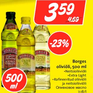 Allahindlus - Borges oliviõli, 500 ml