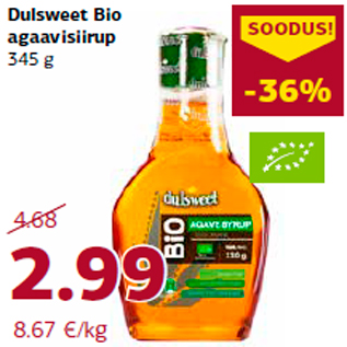 Allahindlus - Dulsweet Bio agaavisiirup 345 g