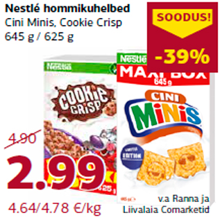 Allahindlus - Nestlé hommikuhelbed