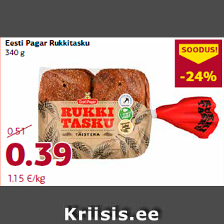 Allahindlus - Eesti Pagar Rukkitasku 340 g